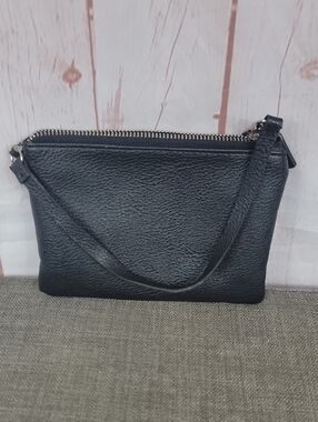 Steve Madden Black Textured Leather Wristlet